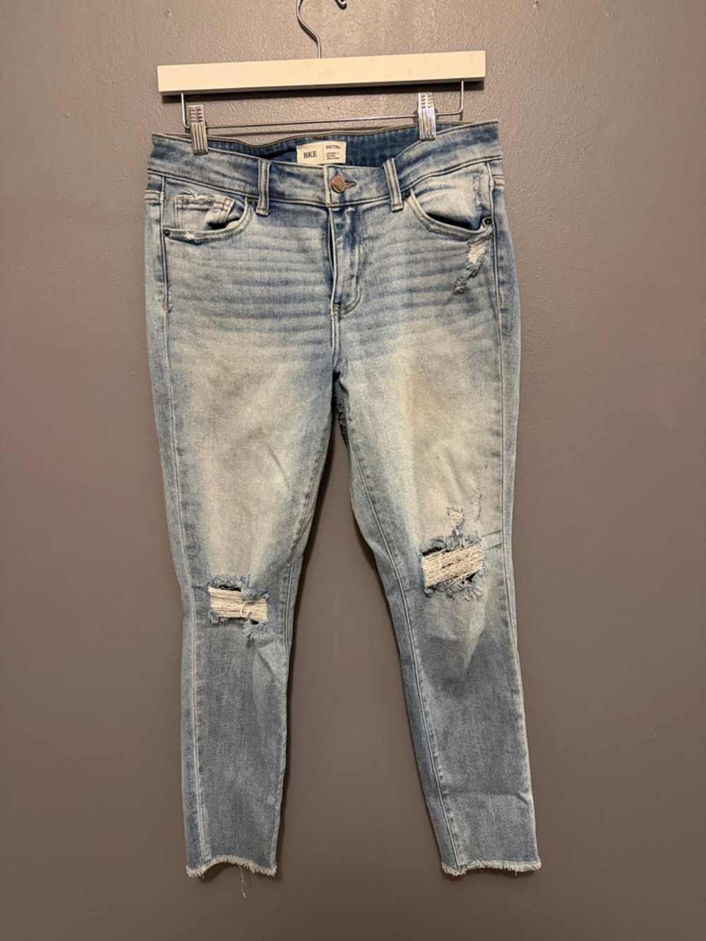 Light Wash Distressed Women’s Jeans - Size Unspecified